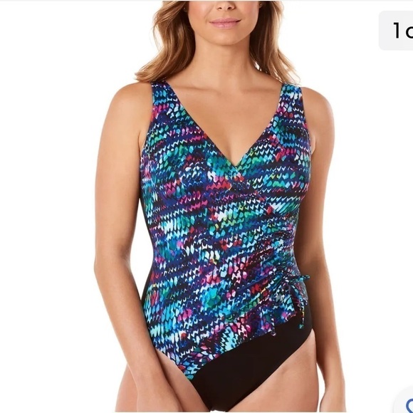 St. John’s Bay Waimea Mist One Piece Swimsuit Size 12 - Picture 1 of 16